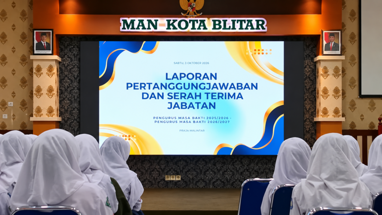 Estafet Kepemimpinan PMR MAN Kota Blitar: Serah Terima Jabatan Pengurus Masa Bakti 2025/2026 kepada Masa Bakti 2026/2027